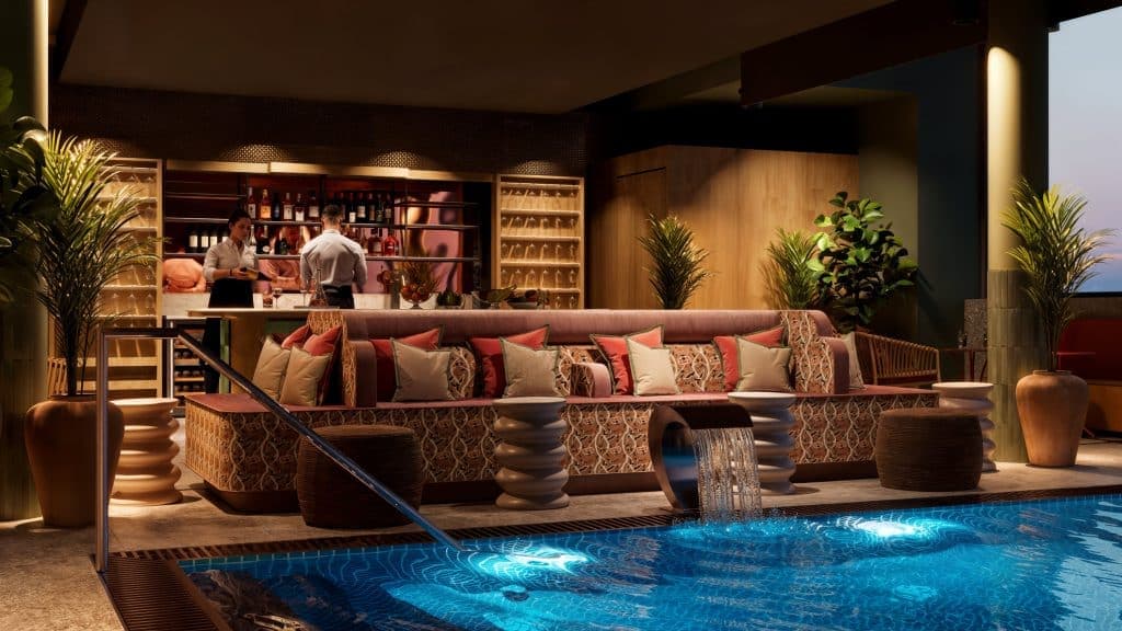 Pool and lounge area at Lily Country Club