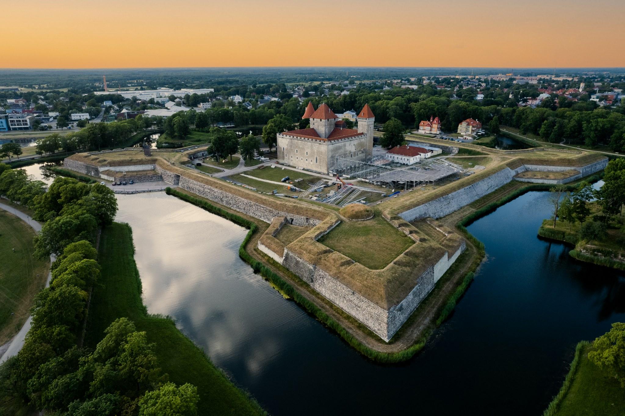 Aerial view of Kuressaare Castle near Saaremaa Golf