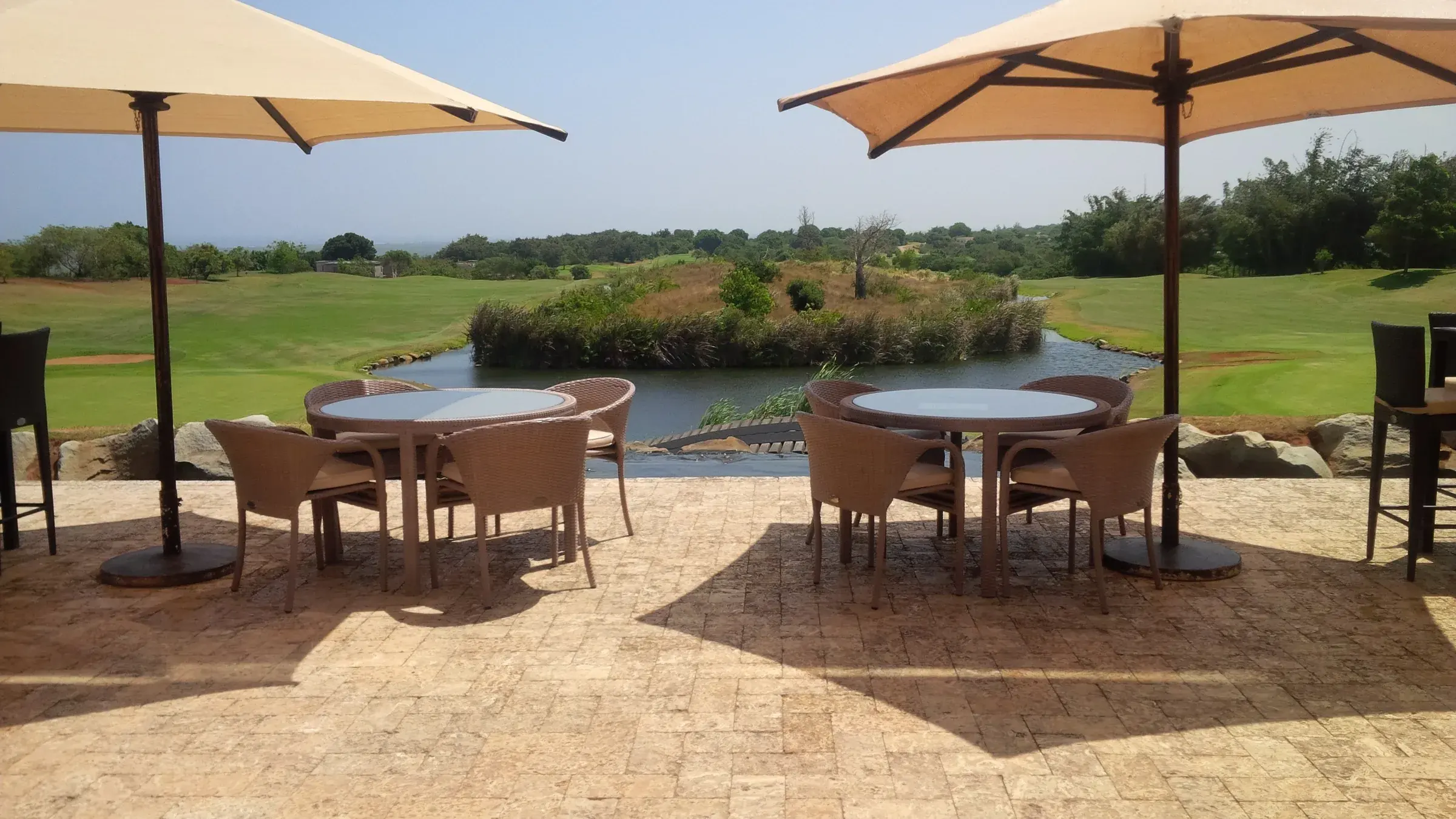 Clubhouse terrace overlooking the golf course at Vipingo Ridge